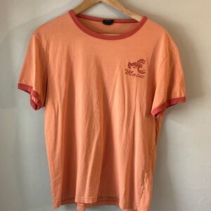 J. Crew Orange Tee with Red Trim
